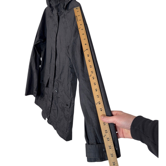 Columbia Womans M Long $129 Waterproof Hiking Jacket Hoooded Rain Coat Gray - Picture 9 of 9
